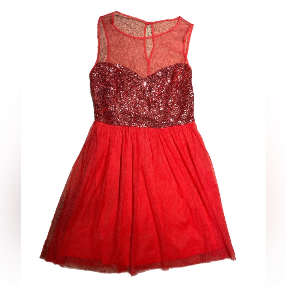 NEVER WORN Coral Sequins Dress size M